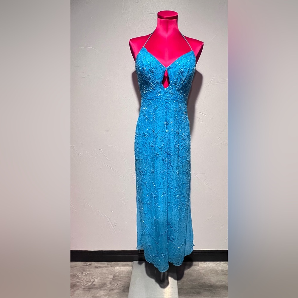 Gorgeous turquoise beaded prom/evening dress